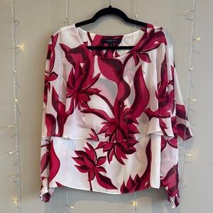 Marc New York Asymmetrical Ruffled Blouse White Cream